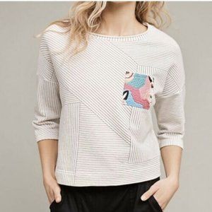 HP Anthropologie Postmark embroidered  sweater